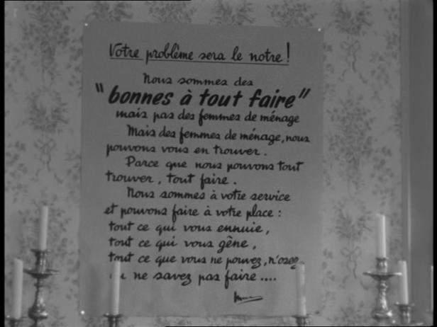 Photo d'une affiche présentant Bonnes à tout faire